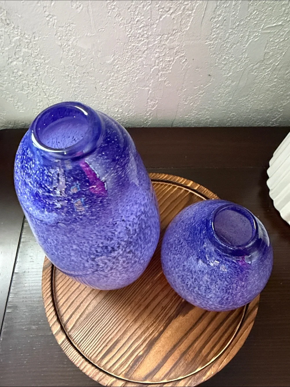 Handcrafted Purple Glass Vases - Set of 2